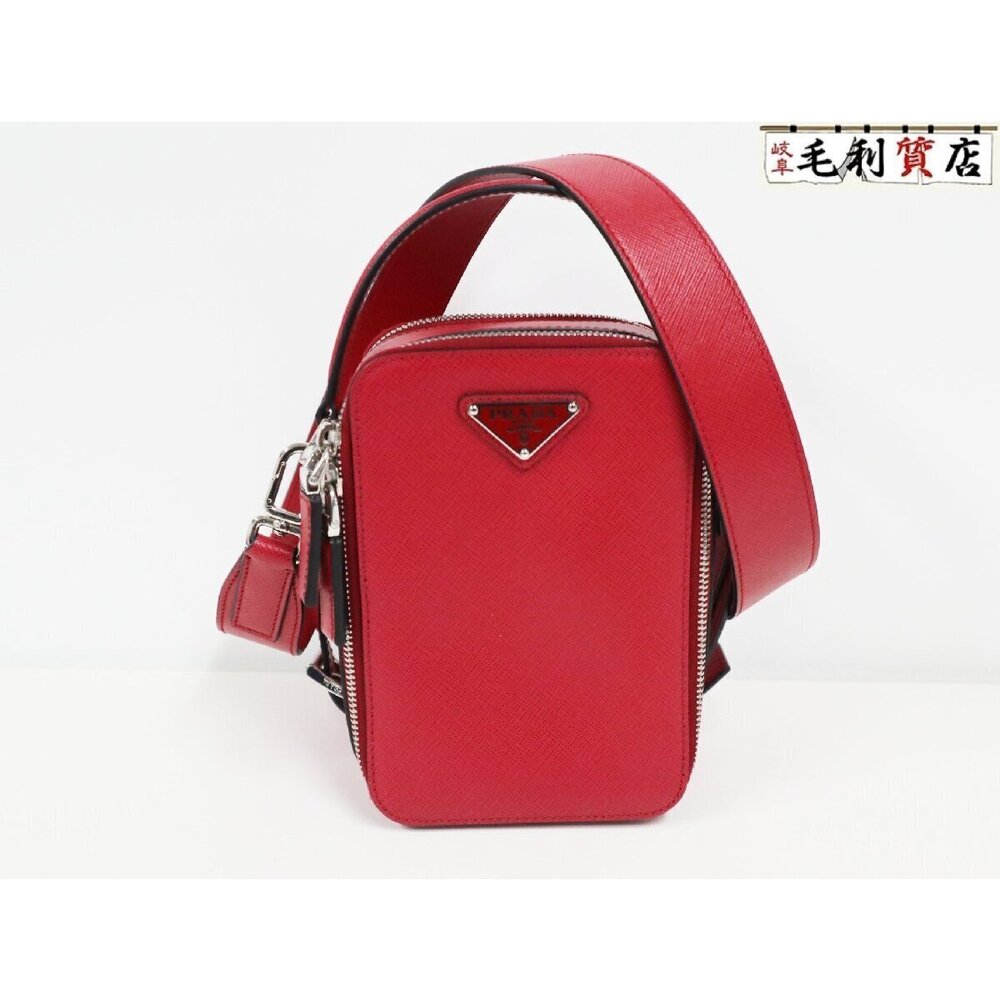 Prada Brick Saffiano Leather Red Shoulder Bag